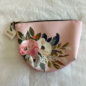 Pink floral cosmetic case